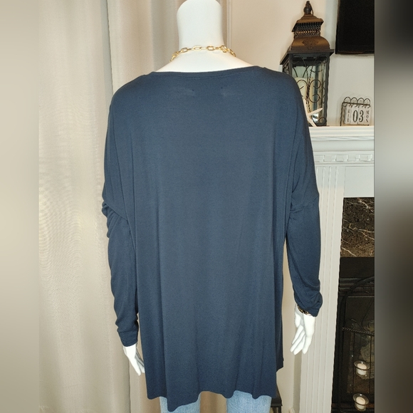 Abercrombie & Fitch Viscose Blend LS Top, Blue XS/S - Picture 3 of 7